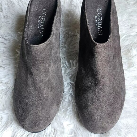 Cordani Calzature Women Mule Shoes Gray Suede Leather Heel Sandal Size 39.5 9US - Picture 7 of 12